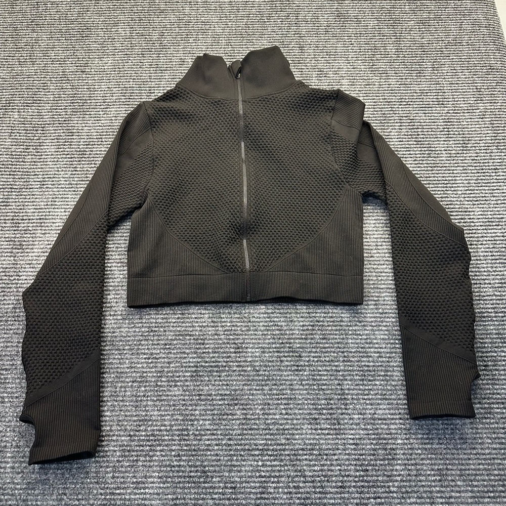 Women’s Tight Athletic Tik Tok Cropped Thumb Hole workout gym running jacket 3XL